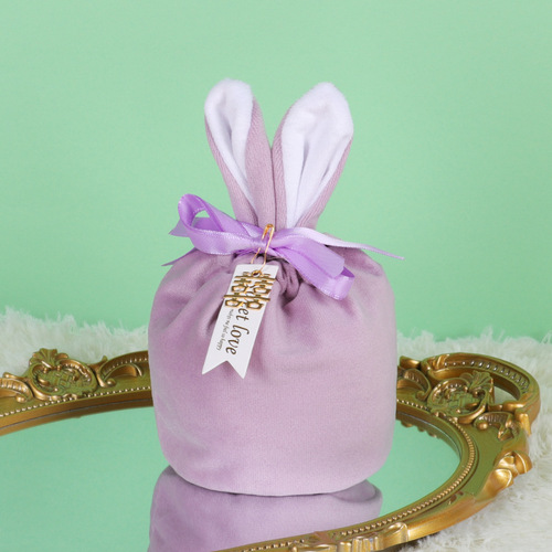 Rabbit ears wedding candy bag velvet wedding candy bag creative souvenir gift box sugar box ins style portable cloth bag