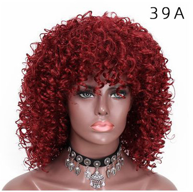 África comercio exterior explosivo cabeza pequeña pelucca damas corta cabeza negra pequeña pelucca Curly Afro Wig