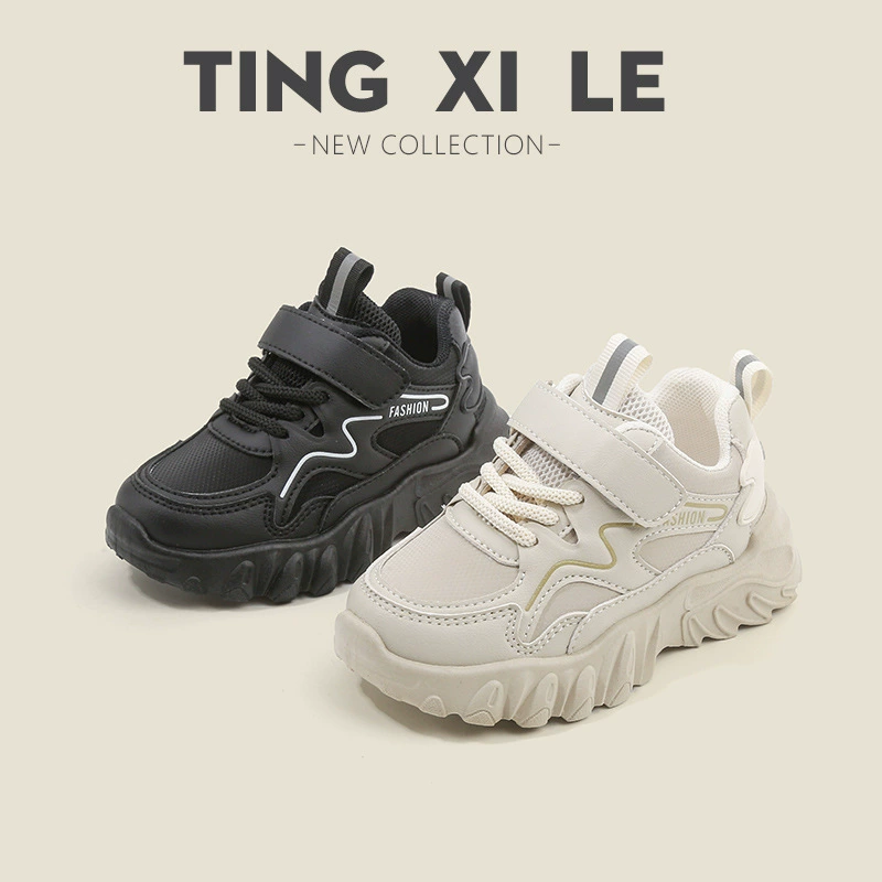 Детские спортивные кроссовки весна-осень 2025, новая модель, для мальчиков и девочек, нескользящие, белые, мягкая подошва, повседневная обувь для малышей