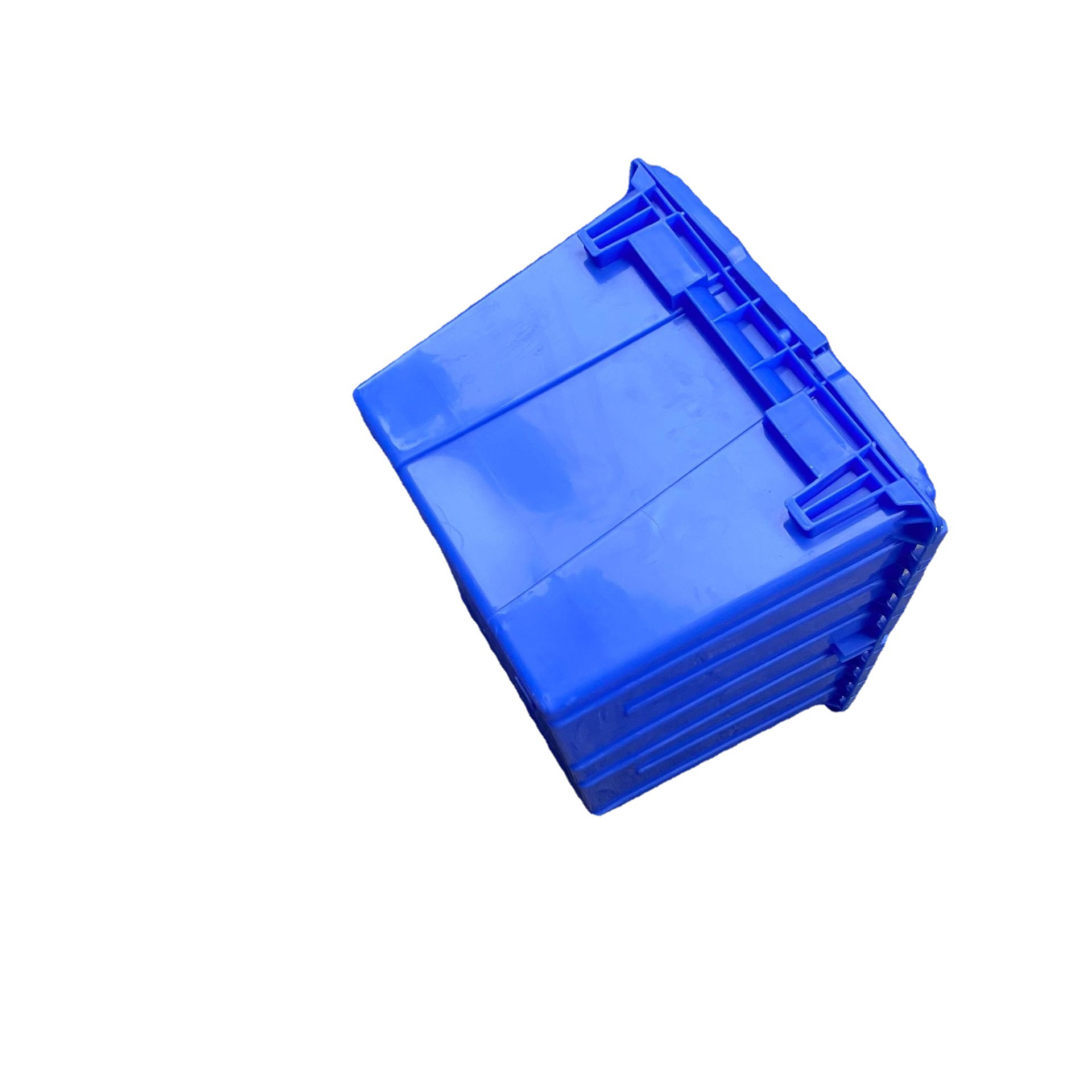 密封防盗周转箱55*40*32cm加厚物流箱 翻盖斜插式PP箱 可印刷烫金
