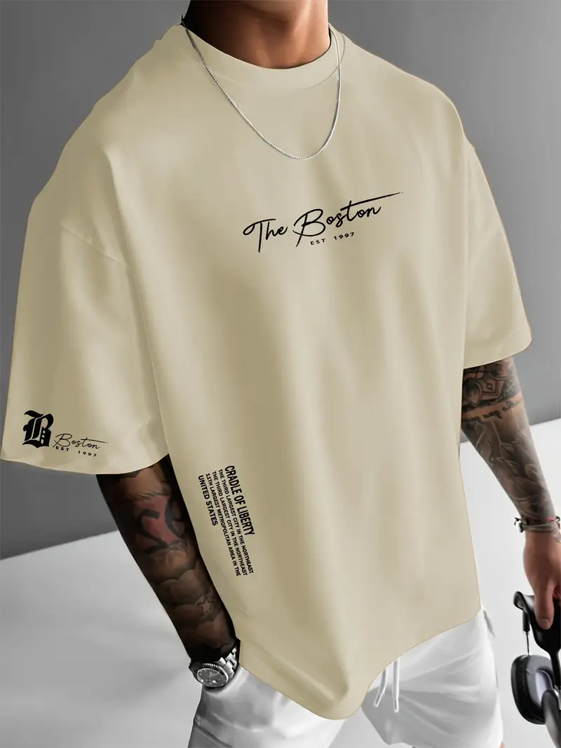 Amazon Independent Station Foreign Trade 2025 nueva moda casual de alta calidad degradado de manga corta con cuello redondo camiseta