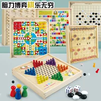 Деревянная многофункциональная игра шахматы шашки Летающие шахматы нарды международные шахматы фабрика оптом детские развивающие игрушки
