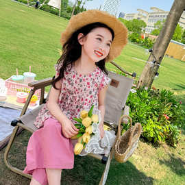 女童套装夏季2025新款洋气时髦小女孩宝宝网红韩范两件套儿童夏装