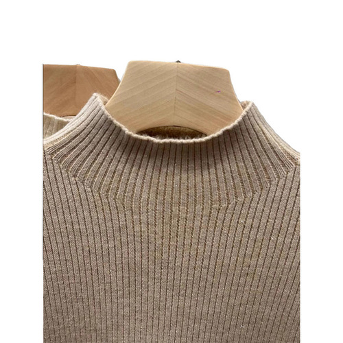 Women's Half-Turtleneck Sweater for Autumn and Winter: Fleece-Lined, Thickened, One-Piece Fleece-Integrated Knitted Top—Stylish, Warm Base Layer Top