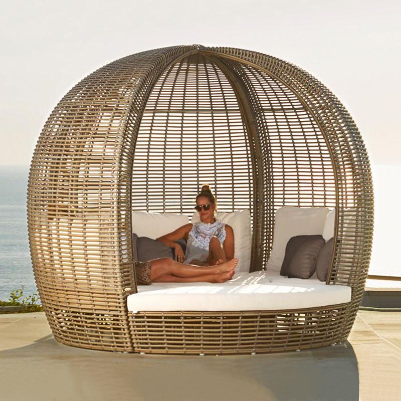 Silla de playa Cama redonda Hotel escénico Piscina al aire libre Resort Sofá cama al aire libre Sofá cama grande al aire libre