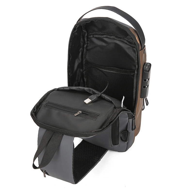 Nuevo bolso de moda para hombres bolso de pecho bolso de bloqueo de contraseña bolso de motocicleta de gran capacidad bolso de hombro antirrobo bolso deportivo