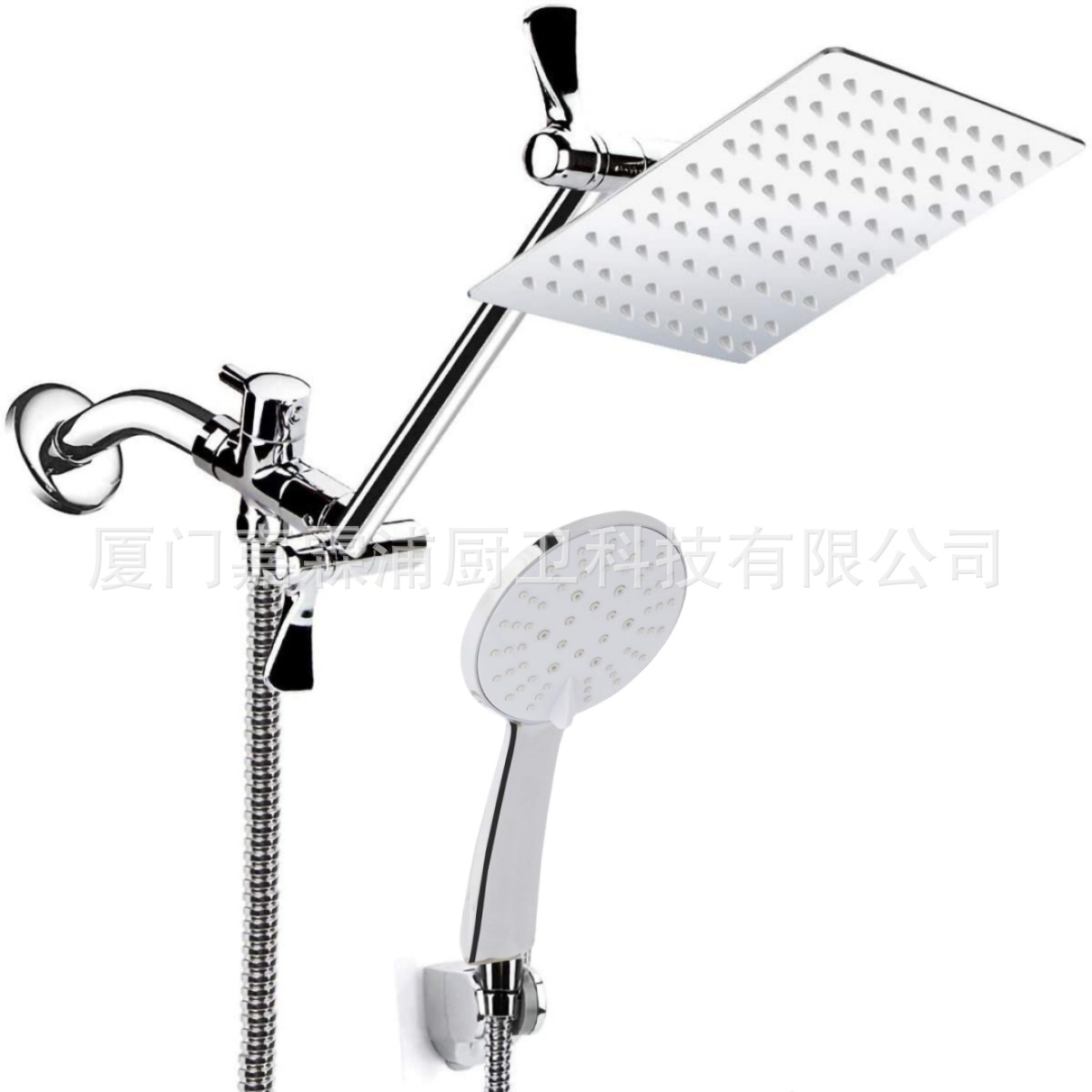 Amazon americano oculto brazo de soporte de extensión de tres vías shunt sobrealimentado de ahorro de agua superior spray de mano doble traje de Ducha