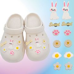 新款洞洞鞋diy配飾鞋花裝飾品鞋上配件可拆卸鞋扣卡通PVC兔子套裝