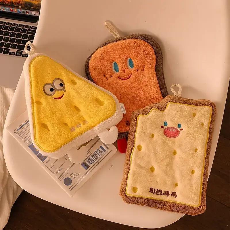 2026 New Cute Hanging Hand Towel for Bathroom, Cartoon Handkerchief, Small Washcloth, Kitchen Cleaning Cloth