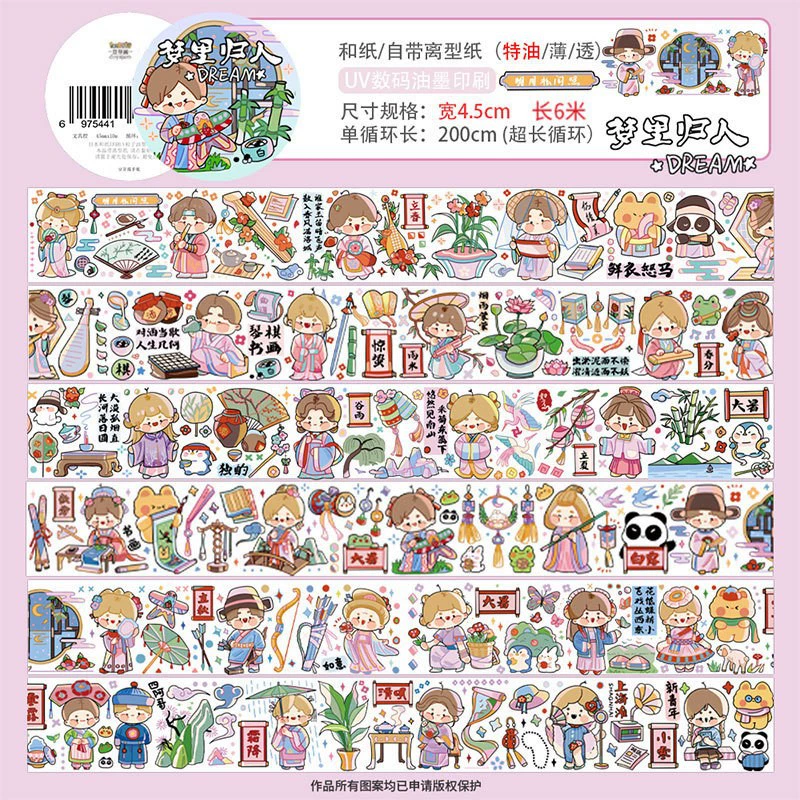 2m Cartoon Food Street Washi Tape – Creative DIY Sticker for Scrapbooking by Brand Xinqi Xin