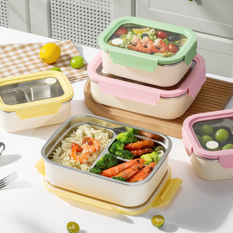 日用餐厨304不锈钢饭盒保温盒学生饭盒可进微波炉加热密封保鲜盒|undefined