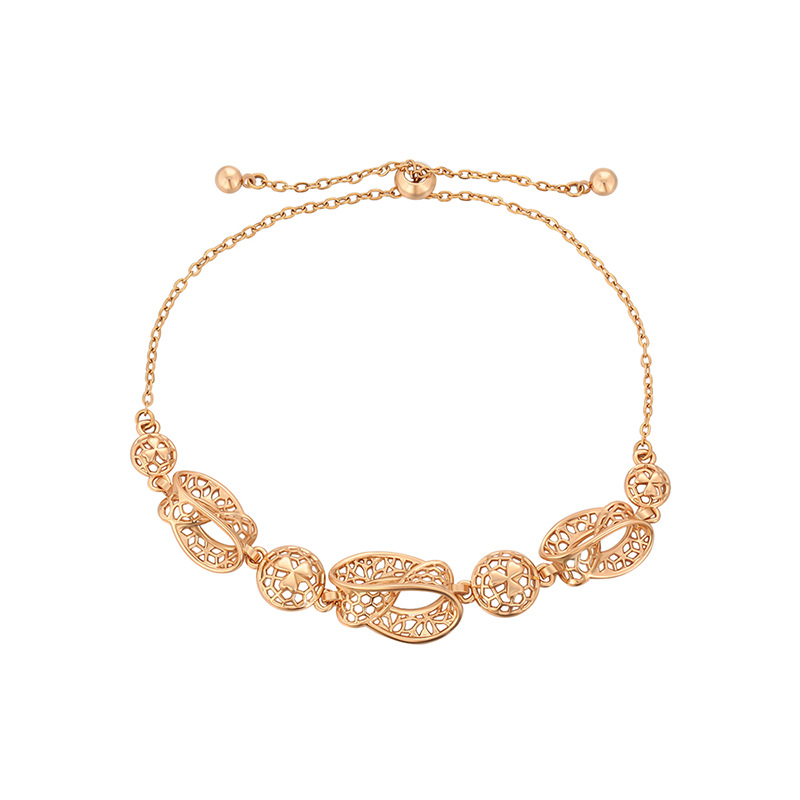 Xuping hueco retro irregular geometría pulsera redonda aleación de cobre chapado 18k color extracción joyas ajustables