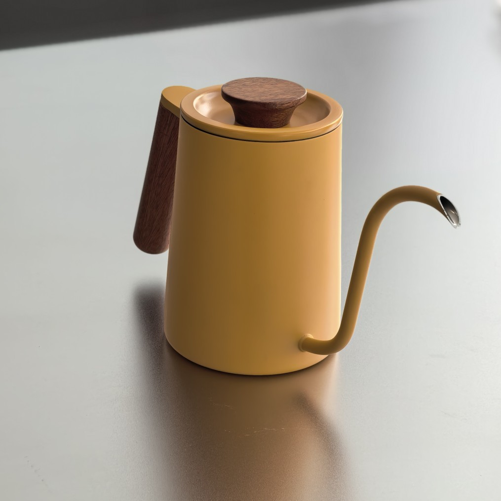 coffee pot stainless steel from natural wood