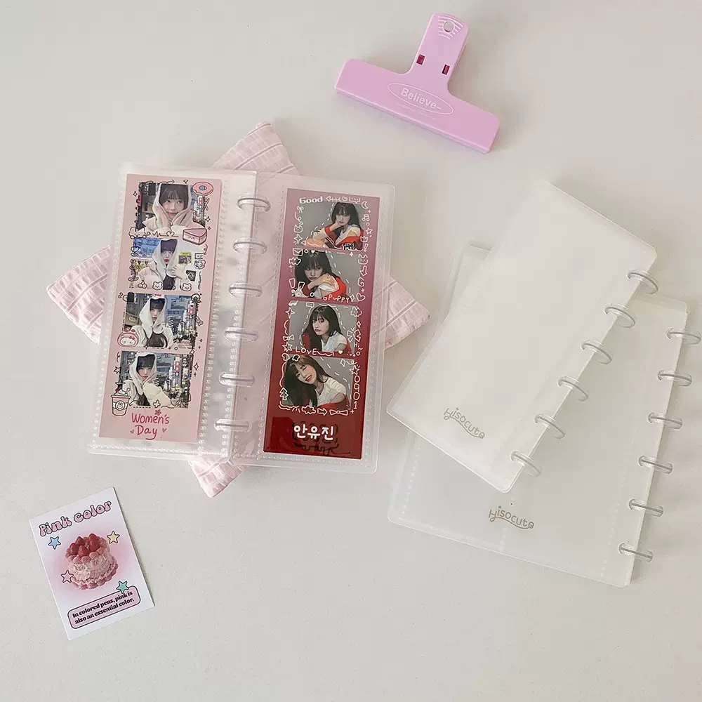 ins韩版蘑菇扣人生四格卡册学生追星活页相册大头贴长条收纳册女