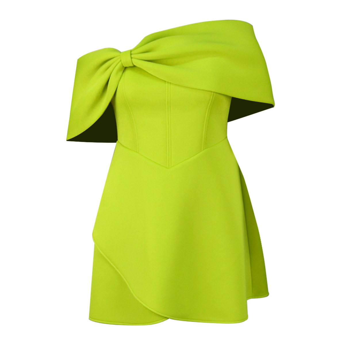 Women's Clothing AM040227 Tube Top Waist Covering Flesh A line Dress Commuter Party Dress Plus Size Dress_voghion.com