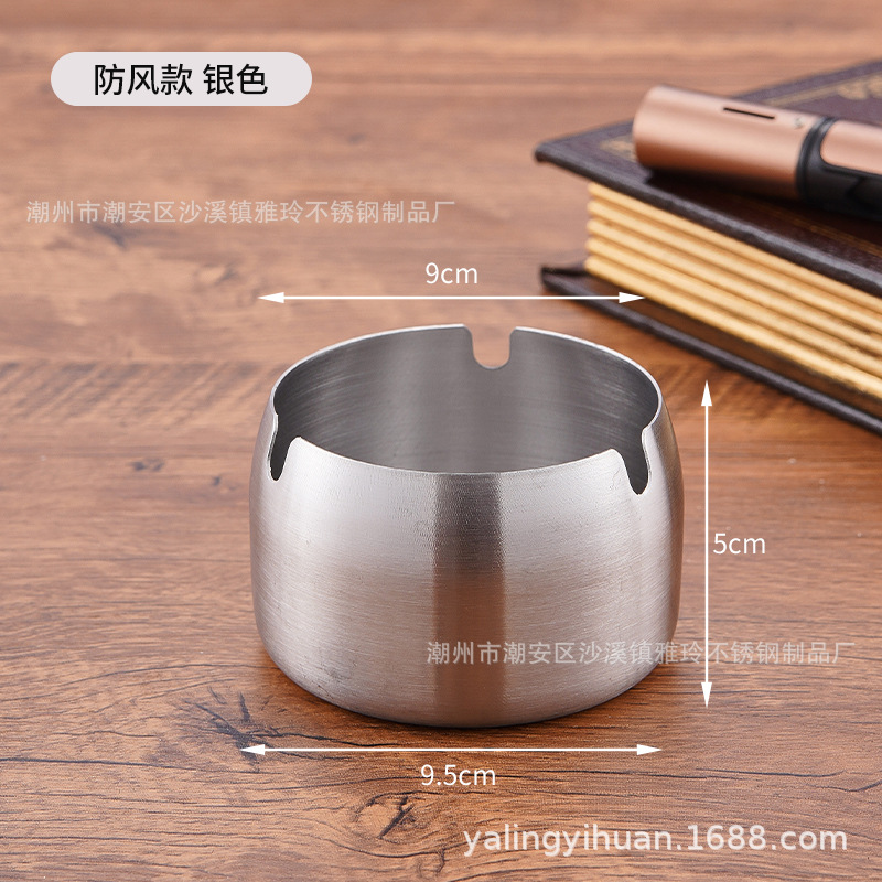 Cenicero de acero inoxidable dorado grueso, resistente y elegante, ideal para bar o cafetería, venta directa de fábrica