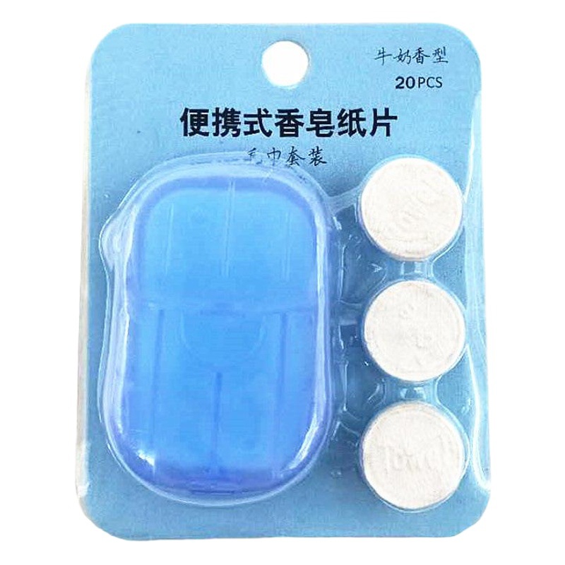 Tabletas de jabón desechables Tabletas de jabón Lavado de manos Fragancia que contiene jabón de traje Papel 20 piezas MINI jabón portátil Limpieza de papel