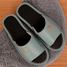 全牛皮皮面不臭脚情侣家居地板真皮凉拖鞋女夏季家用室内居家防滑