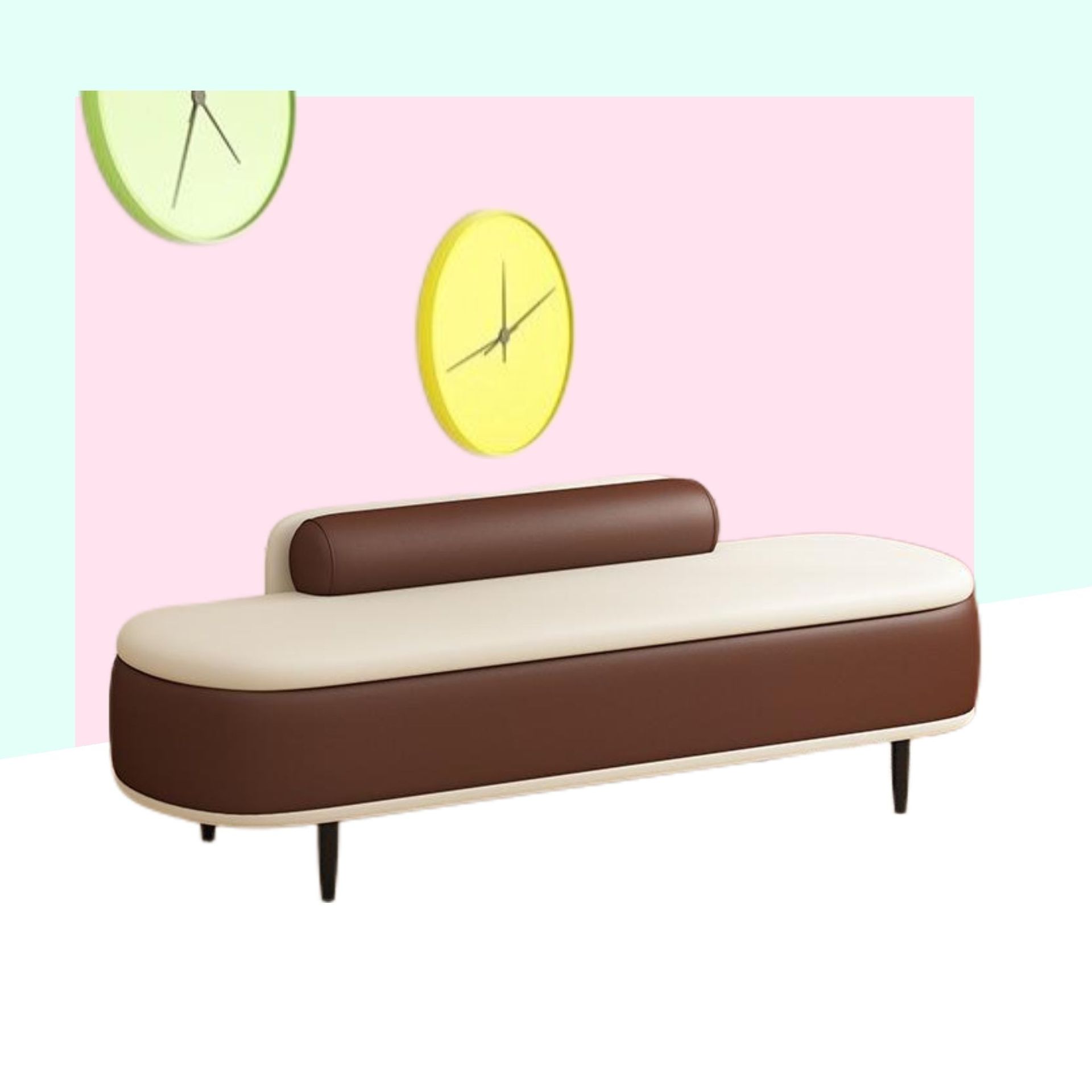 브라운 + 오프화이트 수납 가능