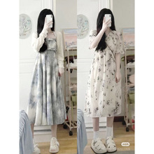 深圳南油夏季新款森系小清新碎花连衣裙高级感裙子女装批发货源