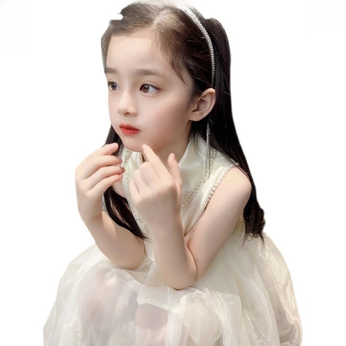 Korean-style trendy 2024 summer girl dress with butterfly bow and heart princess design, lace dress