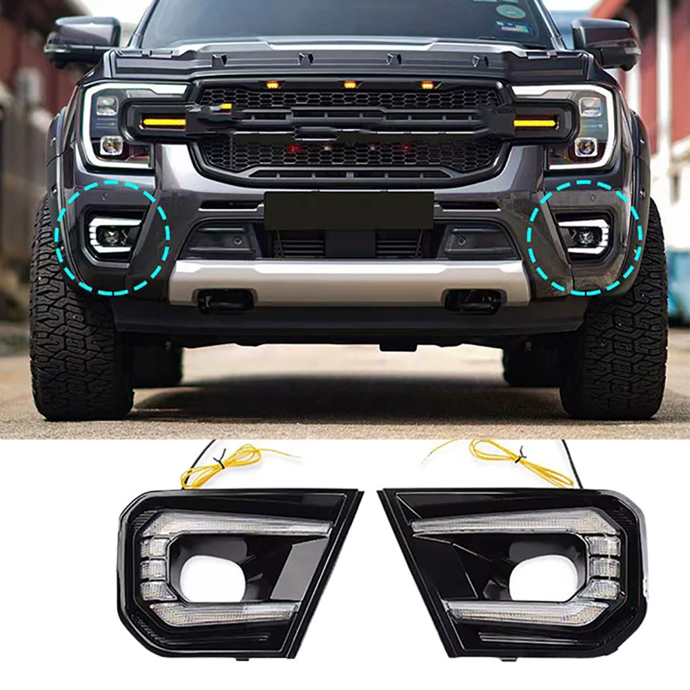 Подходит для Ford RANGER T9 Ranger 22-24 переднего бампера, противотуманные фары, модификация дневных ходовых огней, специальный светодиодный фонарь