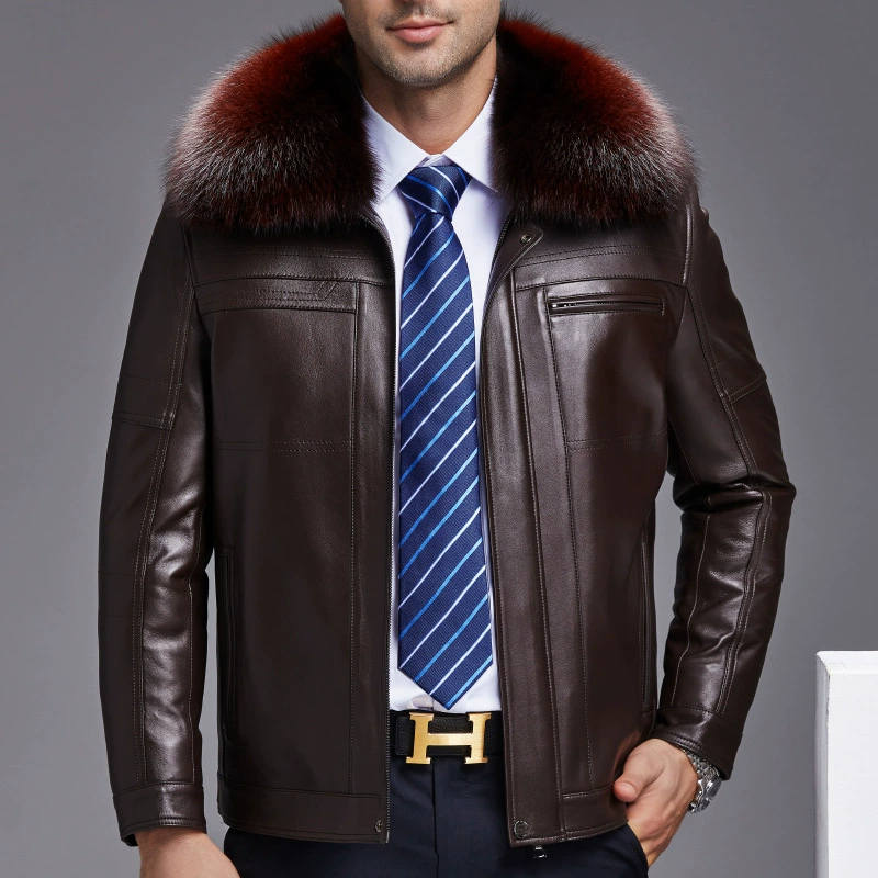 Jacket, warm liner, wholesale, genuine leather