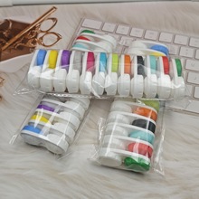 跨境热销12pcs双联盒套装12个不同色一条包装隐形眼镜盒水盒收纳