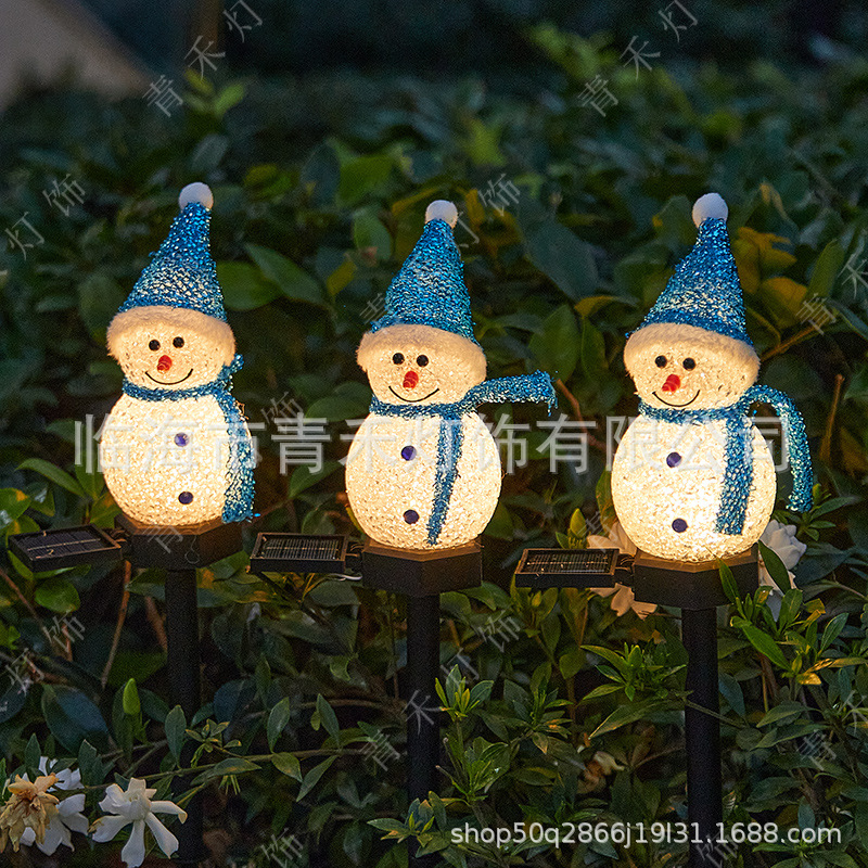 새로운 파란색 눈사람 - 따뜻한 빛