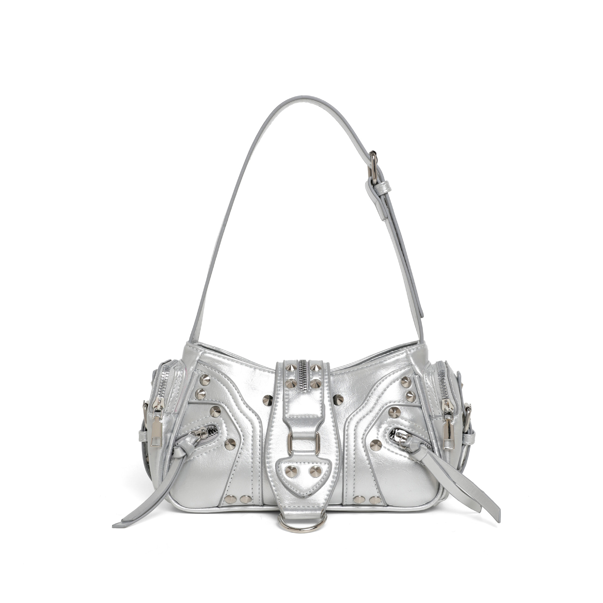 Nicho de diseño de chicas calientes retro Y2K cera de aceite de cuero hombro mochila de locomotiva brazalete de invierno nueva bolsa de hombro de mujer