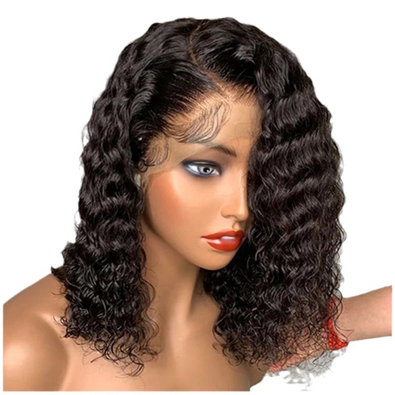 Transfronterizos mujeres negras africanas pelucas de cabello largo rizado fibra química natural realista en stock