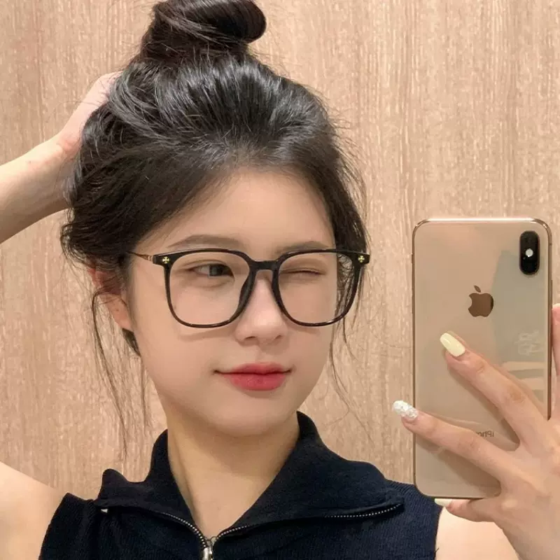 黑框眼镜近视女可配度数防蓝光大脸显瘦素颜神器眼镜框男潮眼镜架