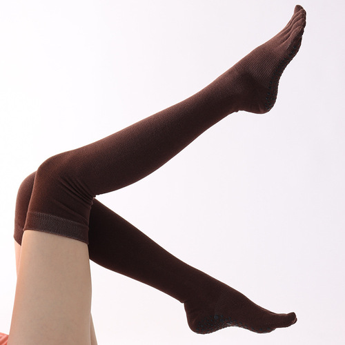 Full-finger and half-finger mid-length women's yoga socks winter wholesale non-slip cotton five-finger yoga stockings