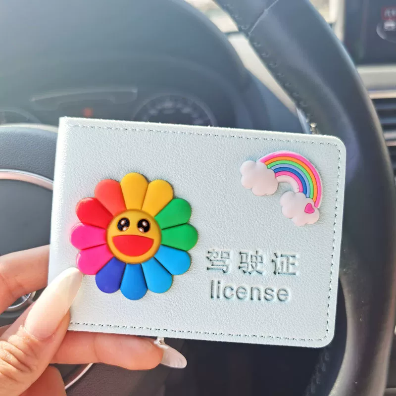 Universal cute creative protective case for driver's license, card holder, 2 in 1