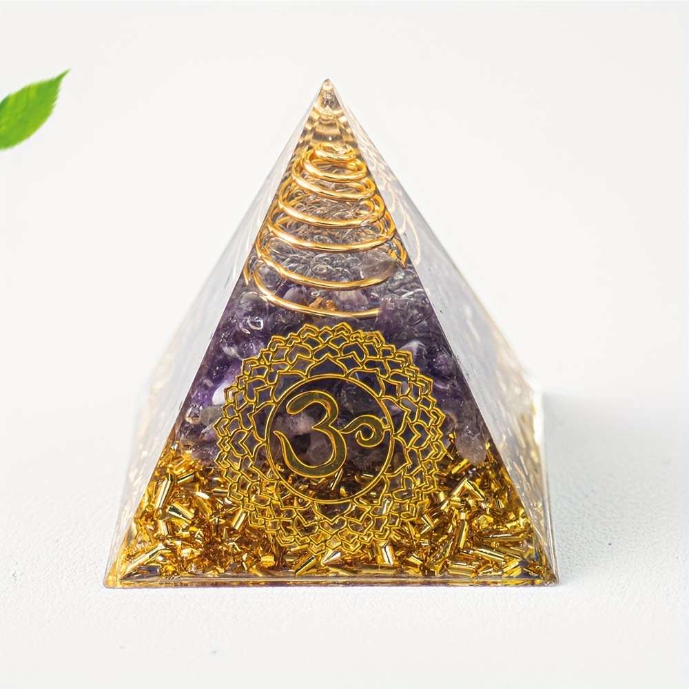 Pirámide de 5 cm de cristal natural, pirámide de epoxi, adornos de decoración para el hogar y la oficina