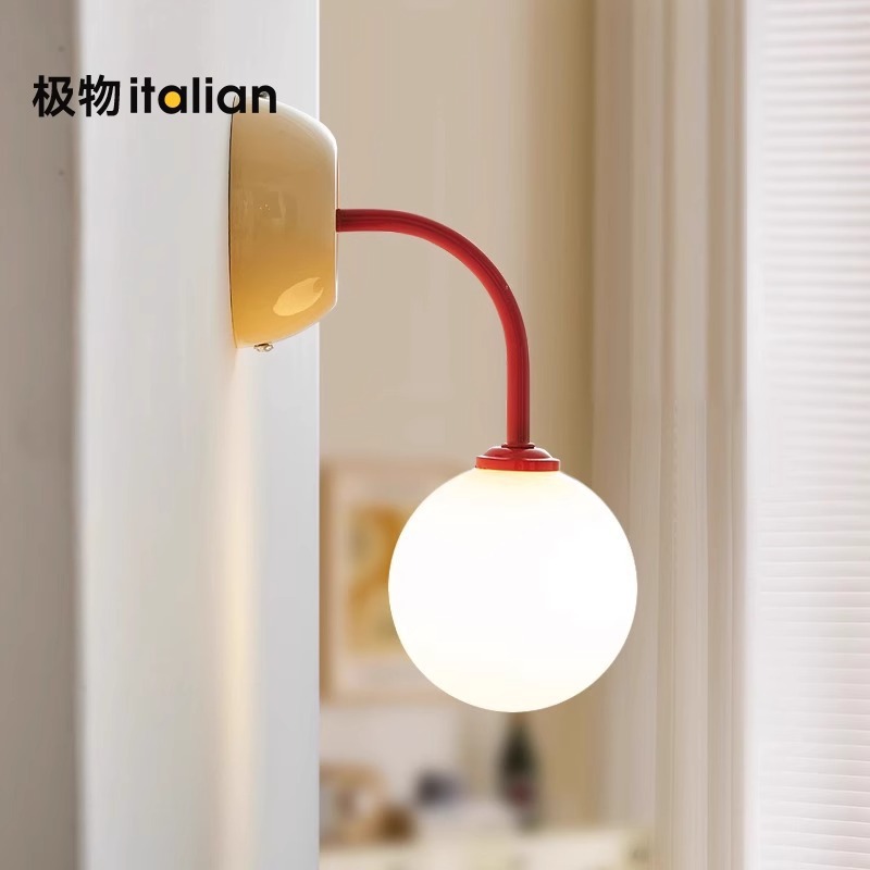 lámpara de pared doméstica lámpara de entrada lámpara de dormitorio crema lámpara de decoración de la habitación de los niños lámpara de la sala de estar viento de atmósfera para niños apagado lámpara de espalda