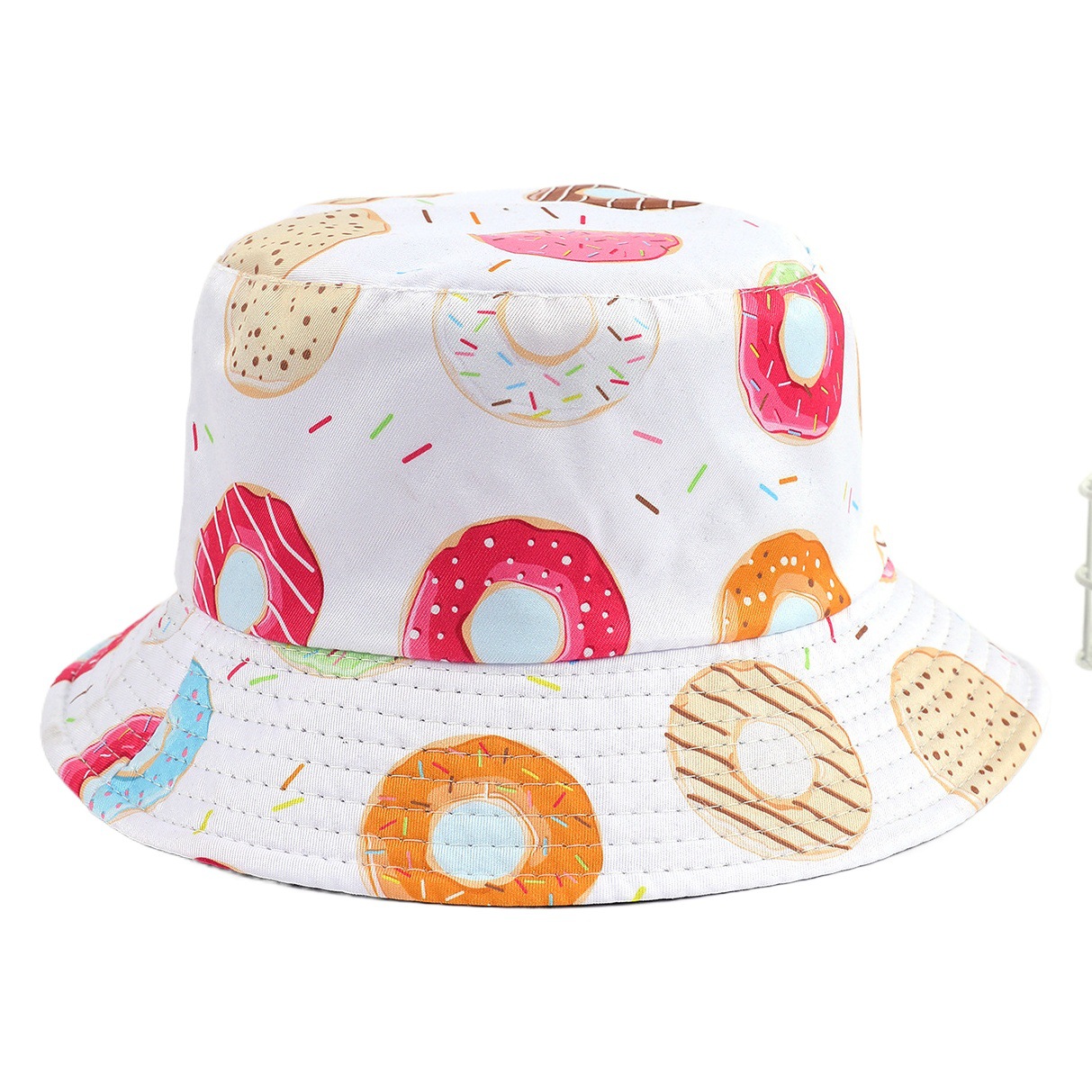 Nuevo estilo fresco pescador sombrero hombres y mujeres lindo patrón de dibujos animados de doble cara cuenca sombrero primavera y verano sol sombrero protección solar