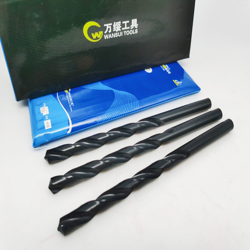 万绥牌加长钻头黑色W6542高速钢直柄钻特长麻花钻160-200-250-300