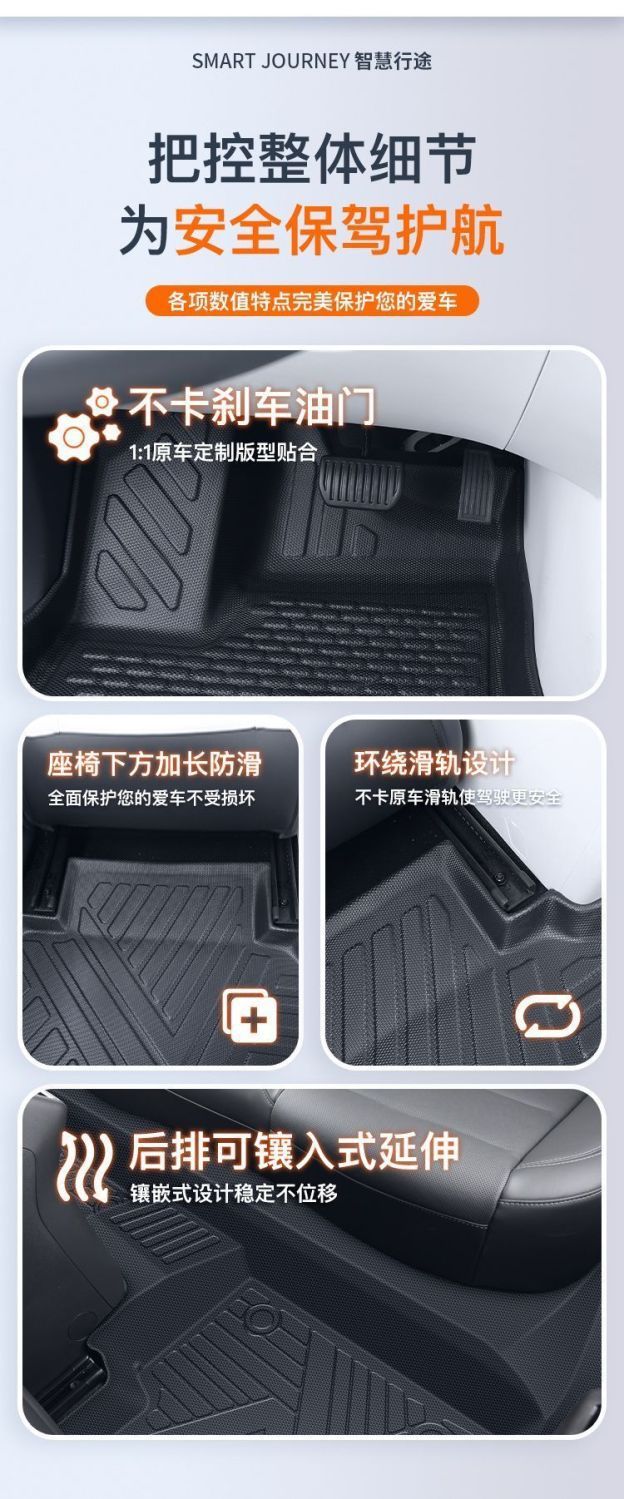 Suitable for Audi Q5L foot mat 2010-24 bag threshold TPE car foot mat surrounds the upper tpe trunk mat