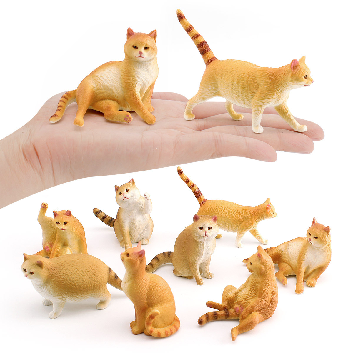 Transfronterizos niños mini simulación de mascotas modelo de gato gato graso gato de pelo corto británico gato naranja gato pastoral adornos estáticos