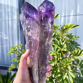 水晶跨境工艺品礼品天然原石办公疗愈摆件骸骨紫水晶权杖紫水晶