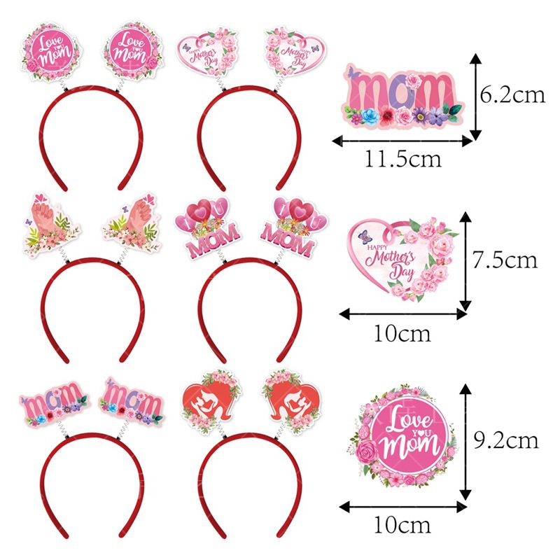 Día de la madre transfronterizo fiesta fiesta decoración diadema suministros de decoración del día de la madre diadema amor mom accesorios para el cabello
