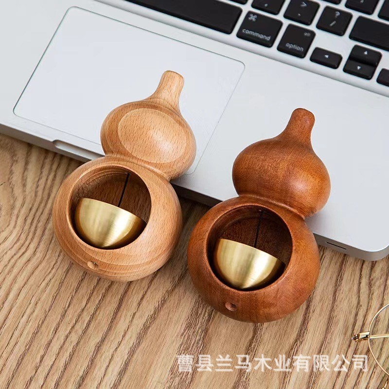 Fulu ドーパミン木製小さなひょうたんドーパミンドアベルベル磁気玄関ドア後壁掛け装飾風鈴|undefined