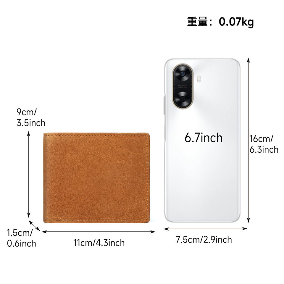 Ví nam da ngựa điên cao cấp nhiều ngăn đựng thẻ kiểu ví ngắn 11×1,5×9 cm — Màu nâu (MAMA) Tây Ban Nha, Màu nâu (MOM) tiếng Anh, Màu nâu (papa) Tây Ban Nha, Tiếng Anh màu nâu (DAD)
