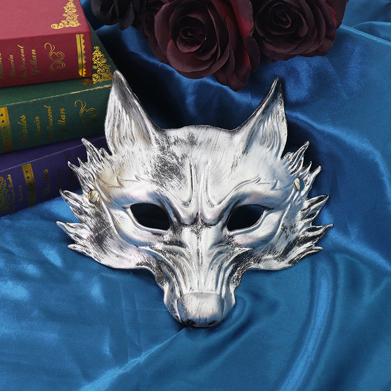 Show de baile de Halloween disfraz accesorios máscaras zorro fiesta animales mascaras de mitad de cara para hombres