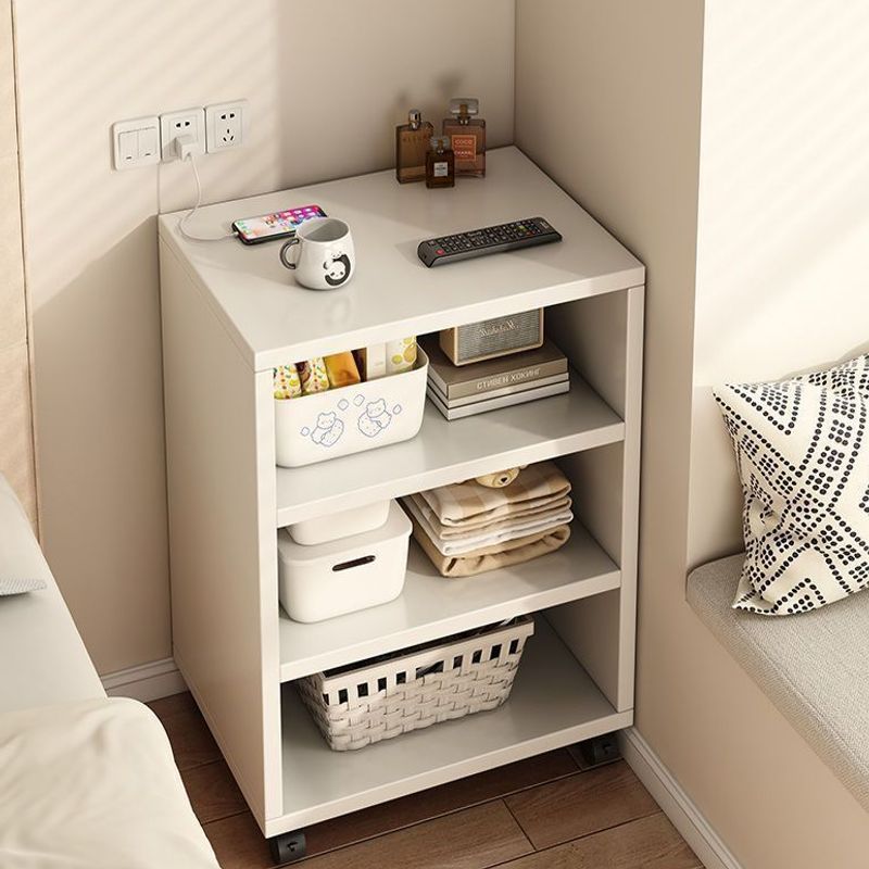 Bedside Table with Wheels, Bedroom Mobile Storage Rack, Bedside Cabinet, Simple Home Bookcase, Small Storage Cabinet