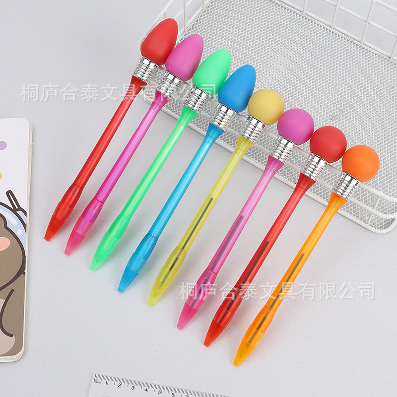 供应LED灯泡圆珠笔球形LED灯笔敲敲球灯笔