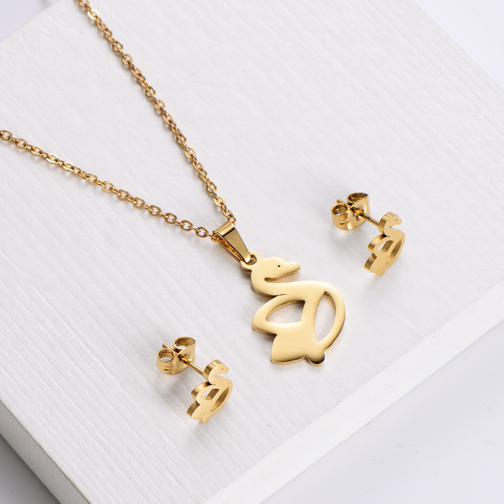 AML Boutique Set Jewelry White Swan Best-Selling Womenu0027s New Trend Cutting Polished Pendant Cros