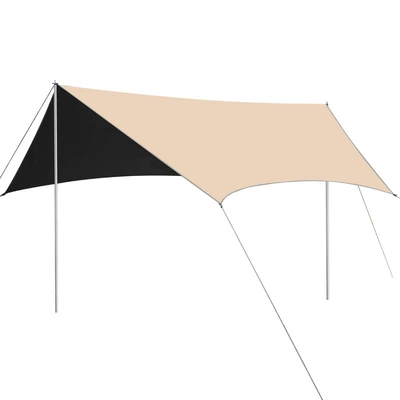 Avtomobil yan çətirləri — octagonal black-coated canopy, camping