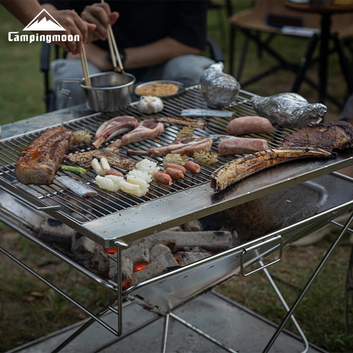 Komen outdoor large, medium and small thickened stainless steel team building camping folding barbecue stove barbecue fire table